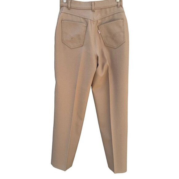 Levi Strauss Vintage 70s Womens Beige Flat Front Straight Leg Dress Pants 29 - Picture 6 of 9